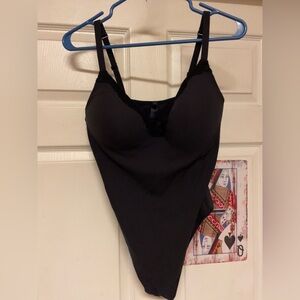 SKIMS Black push-up bodysuit